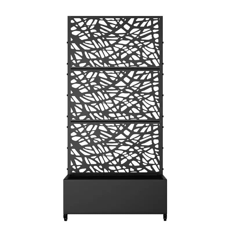 MAYEERTY Pflanzkasten mit Spalier Eisen Schwarz Netz 01 Stil 183x119x41cm 3-teiliges Set