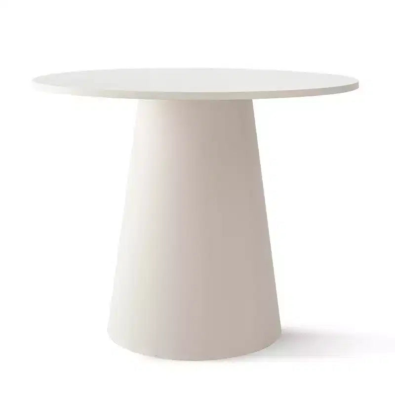 Kleines Essgruppe für 2 Personen, beige gepolsterte Stühle, runder Esstisch mit Säulenfuß, kompakte moderne Küchenmöbel-Panipeachy