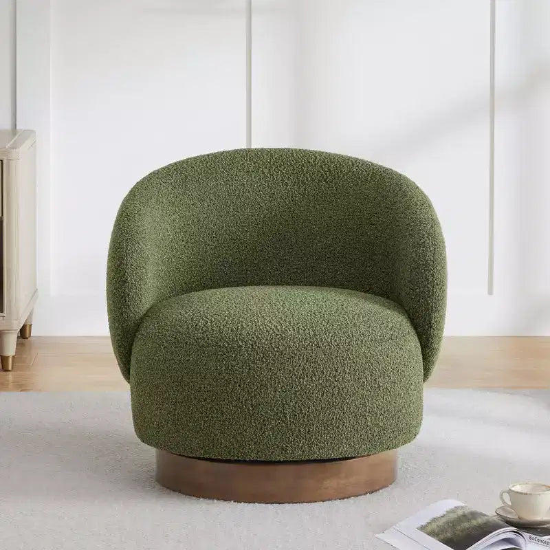 Spruce&Spring Gepolsterter Drehbarer Akzent-Sessel mit Holzfuß