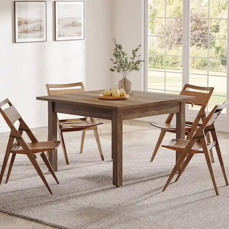 39,4 Zoll quadratischer Esstisch für 2-4 Personen mit Massivholzbeinen für Wohnzimmer Esszimmer