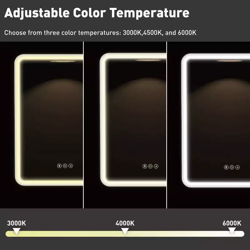 Schwarzer / Weißer / Goldener LED-Spiegelschrank, einzelne Tür, links- oder rechts angeschlagen, Einbau- oder Wandmontage