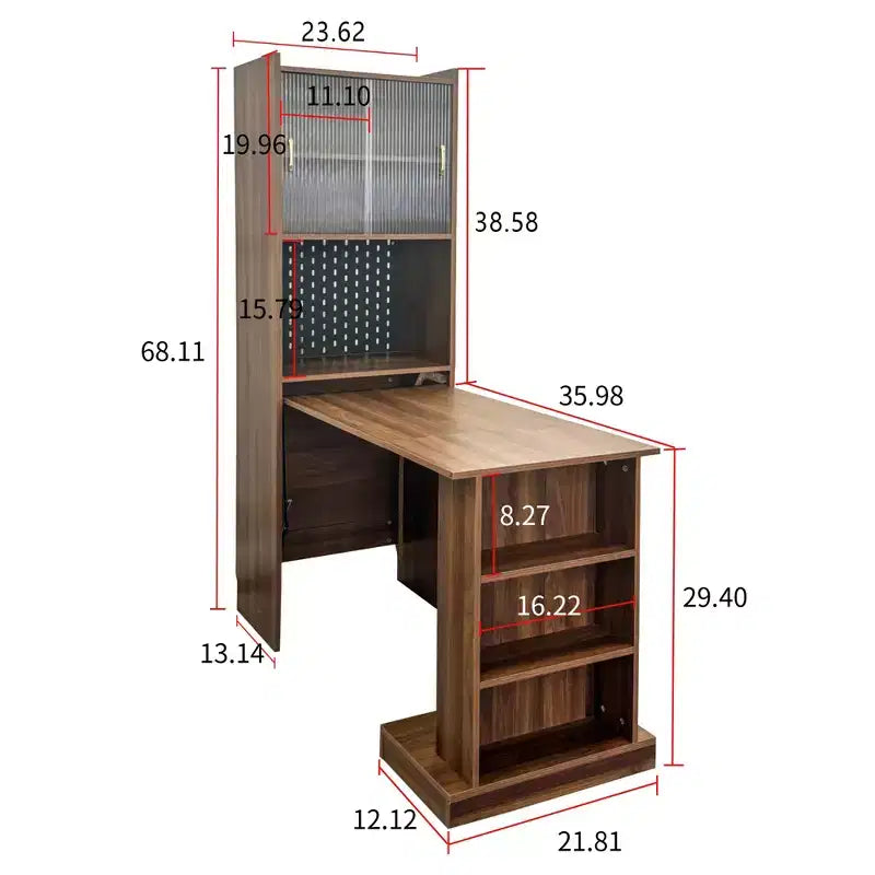 GDFStudio Sinclair Modern 36 Klappbarer Schreibtisch aus Holz mit Ablage