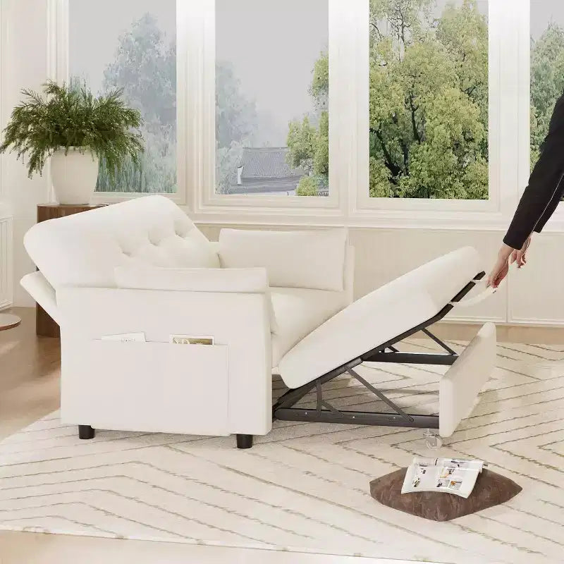 Dyonery 3-in-1 Schlafsofa, ausziehbares Schlafsofa mit Seitentasche und verstellbarer Rückenlehne, werkzeuglose Montage, faltbares Liebessofa