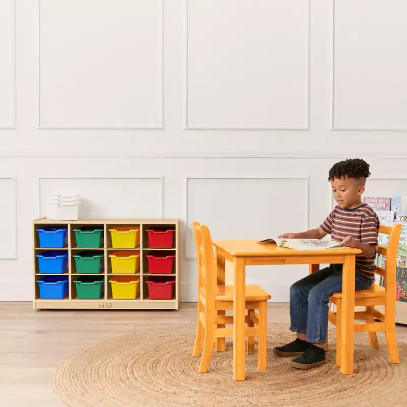 Mobiler Cubby-Schrank mit 15 offenen Behältern, 3x4, Kindermöbel