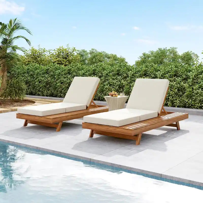 Christopher Knight Home - Michael Outdoor-Liegestuhl-Set aus Akazienholz, 2er-Pack