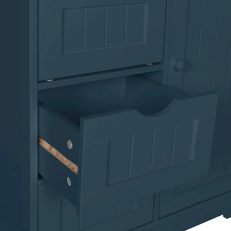 VEIKOUS Badezimmer-Bodenschrank mit 4 Schubladen