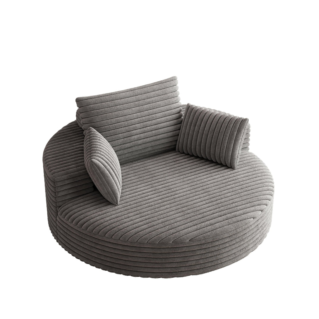 Einzelsessel aus Kord-Chenille-Schaumstoff, drehbar