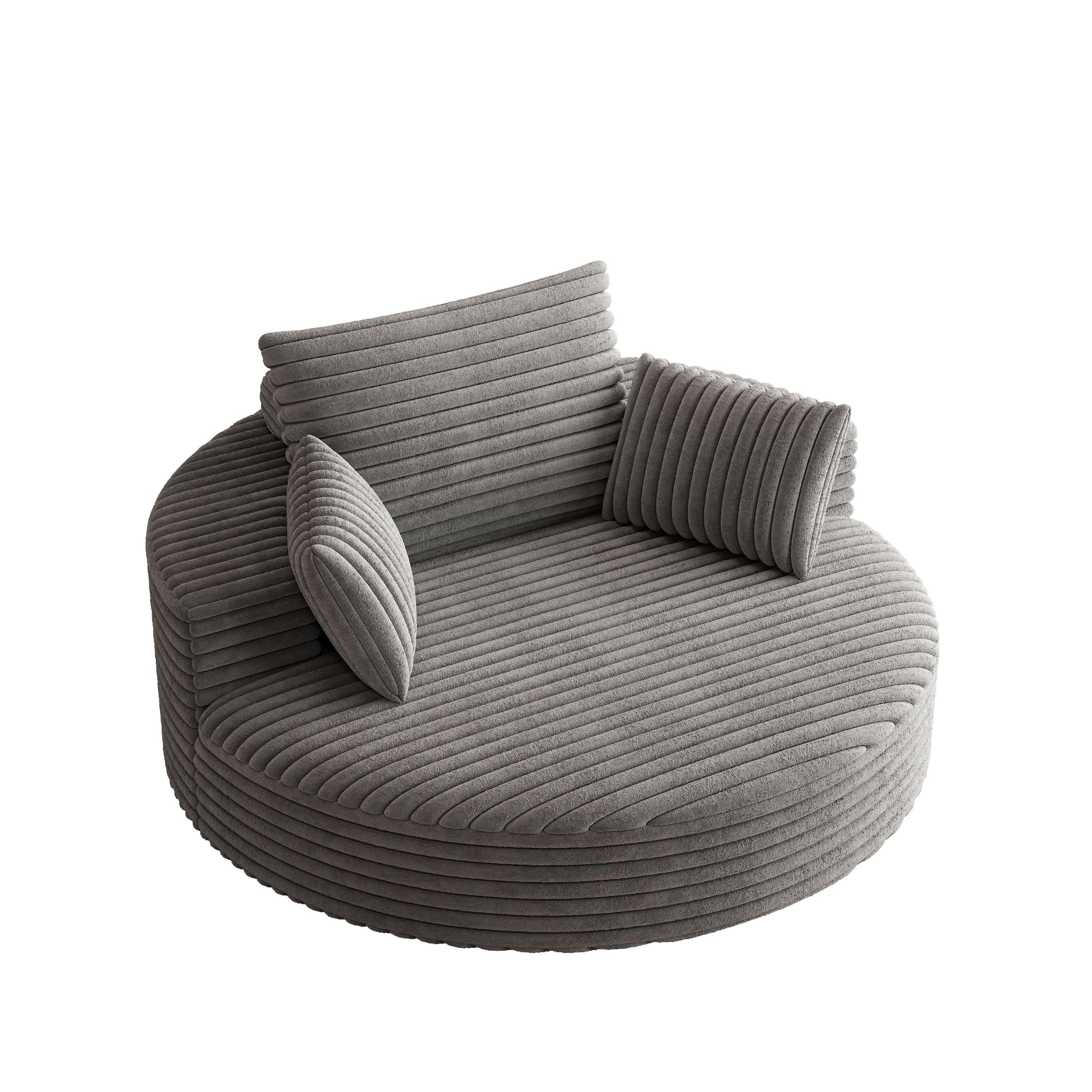 Einzelsessel aus Kord-Chenille-Schaumstoff, drehbar