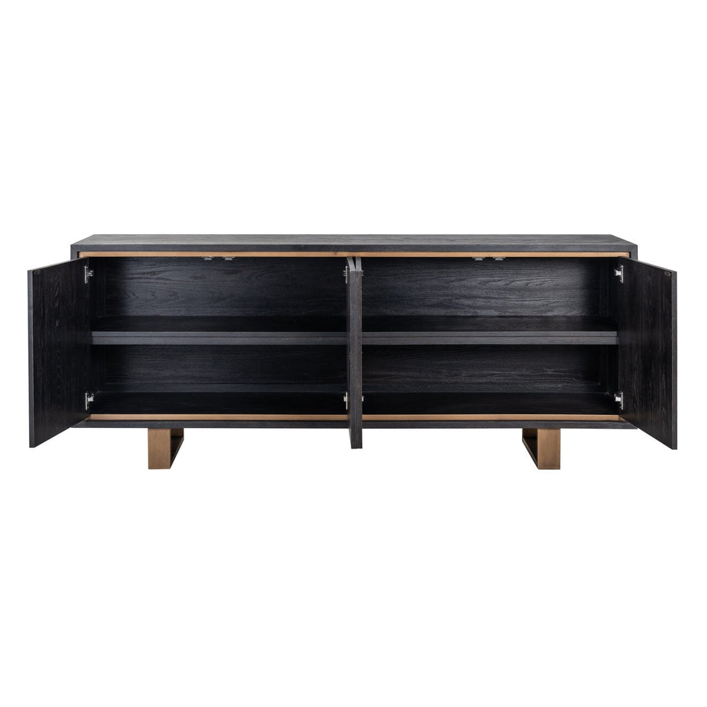 Schwarzes Sideboard mit Messinggriffen