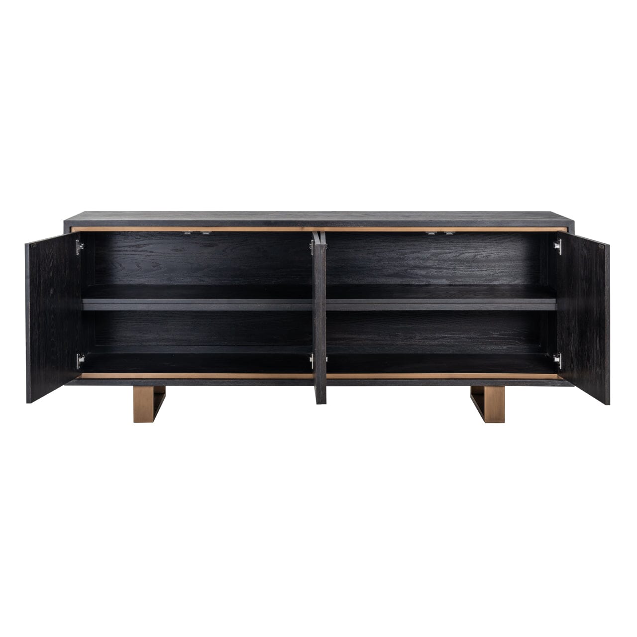 Schwarzes Sideboard mit Messinggriffen