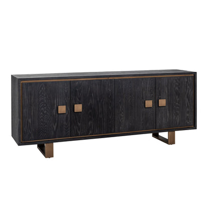 Schwarzes Sideboard mit Messinggriffen