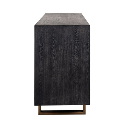 Schwarzes Sideboard mit Messinggriffen