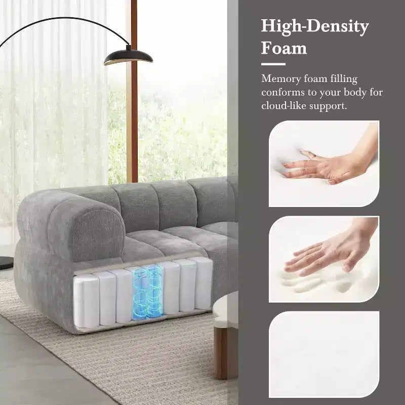 Christopher Knight Home Keri 122 Modernes L-förmiges Polsterecksofa aus hochdichtem Schaumstoff mit niedriger Rückenlehne