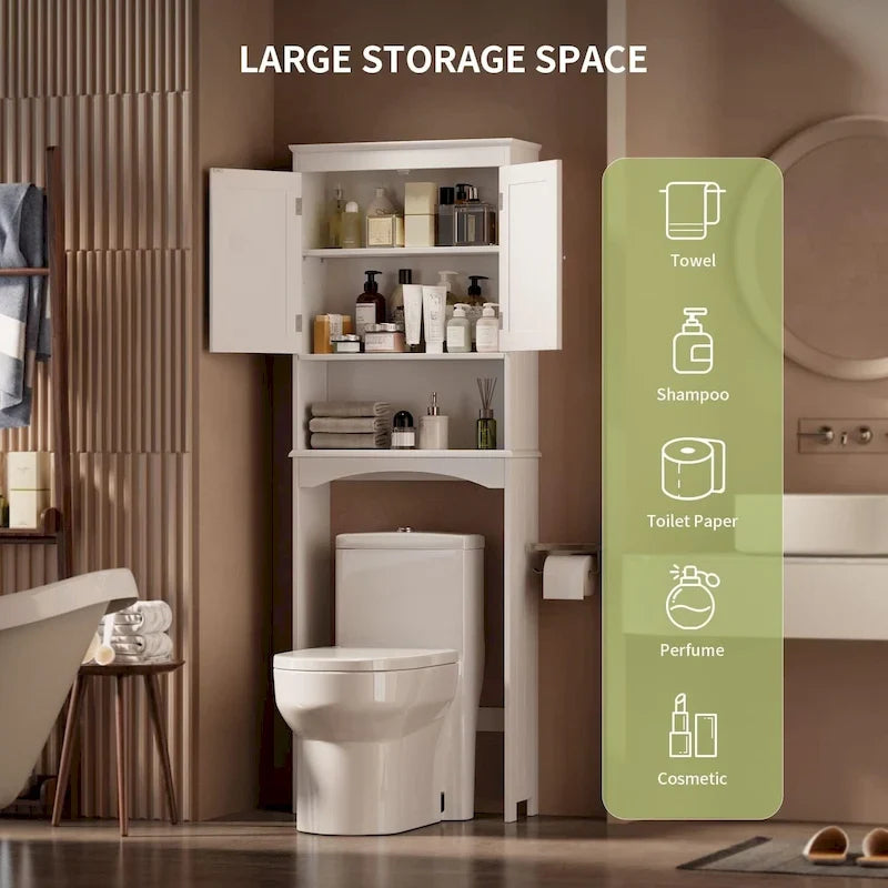 Badezimmerschrank, Toilettenschrank, Badezimmerregal über der Toilette, Toiletten-Raumsparer