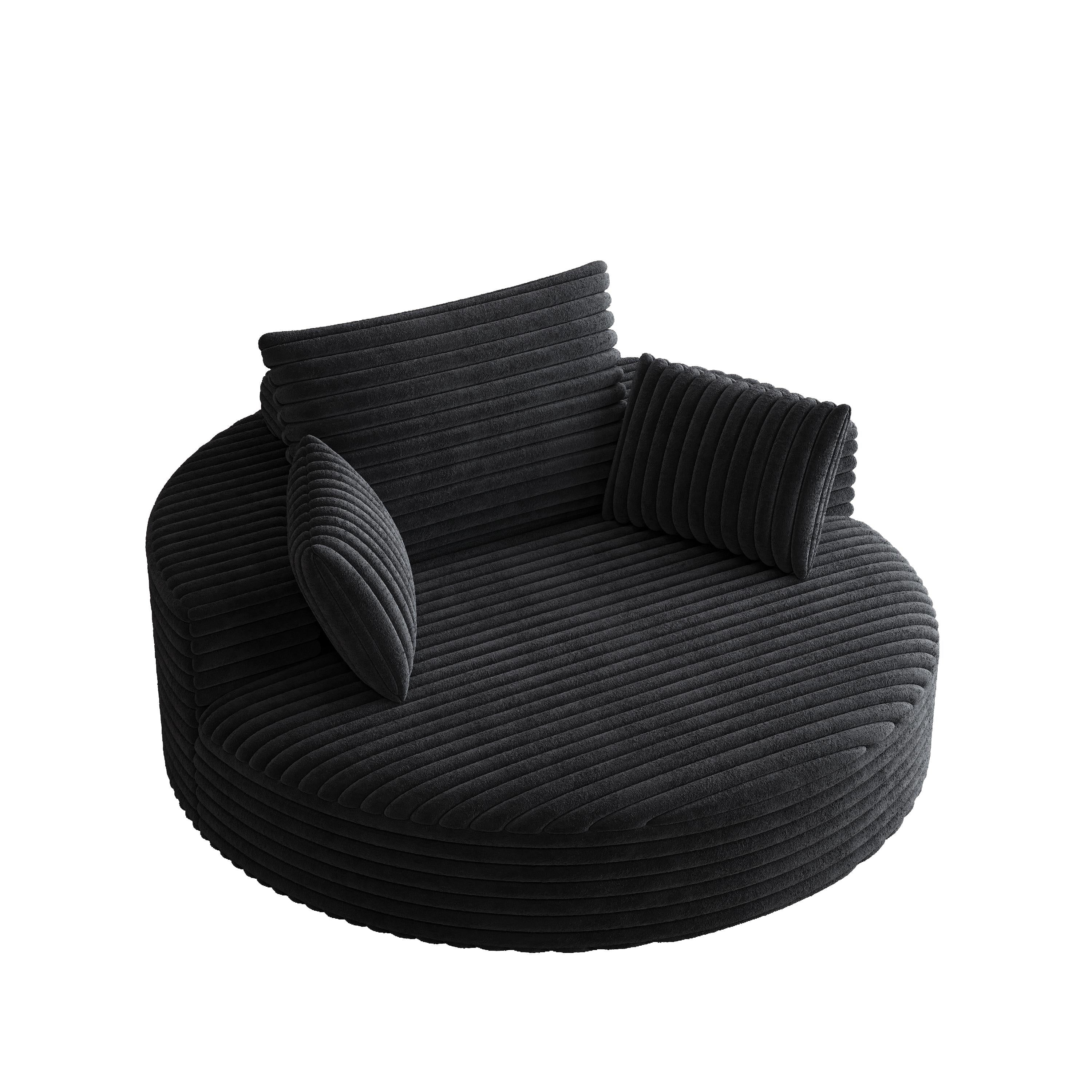 Einzelsessel aus Kord-Chenille-Schaumstoff, drehbar