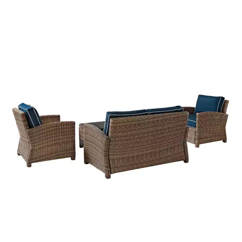 Bradenton 4-teiliges Outdoor Lounge-Set aus Korbgeflecht – Crosley