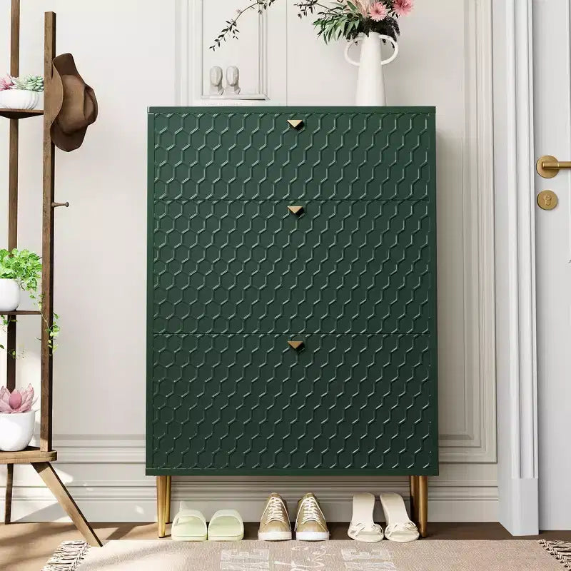 CLIHOME Schuhschrank für 24 Paar Schuhe, Flur, Schuhaufbewahrung, mit Kippfächern, Schuhregal