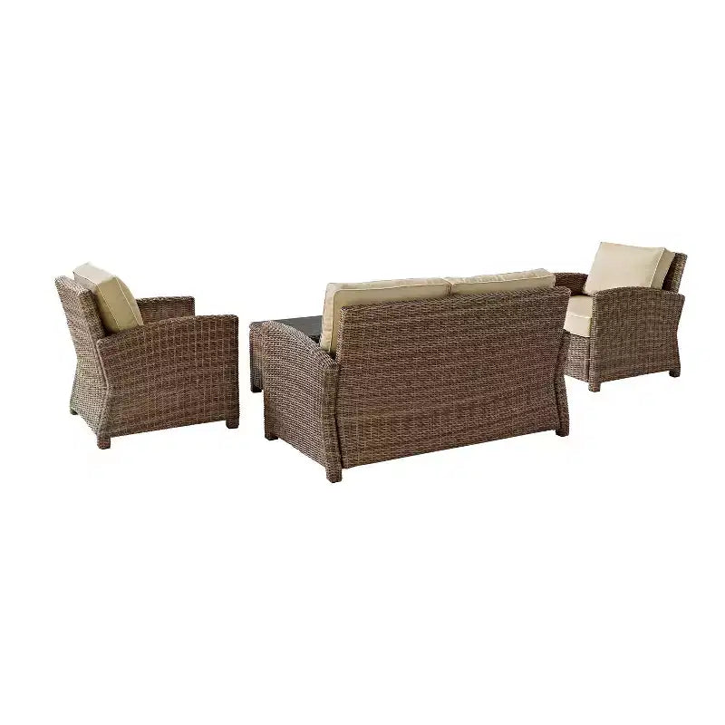 Bradenton 4-teiliges Outdoor Lounge-Set aus Korbgeflecht – Crosley