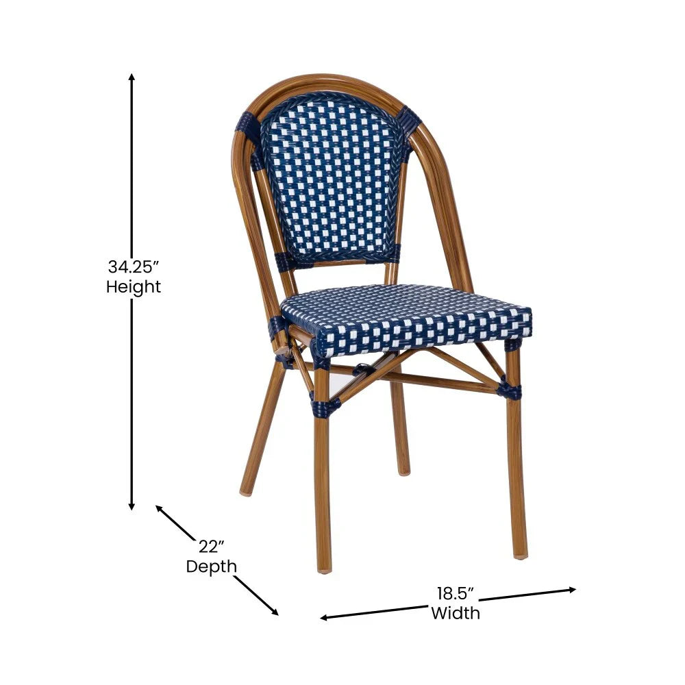Bistro-Set für den Innen- und Außenbereich mit Tisch und vier Stühlen