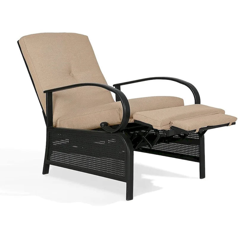 Verstellbarer Liegestuhl Lounge Sessel Gartenliege Sofa mit Kissen - 38 (T) x 26,5 (B) x 38,5 (H) ZOLL