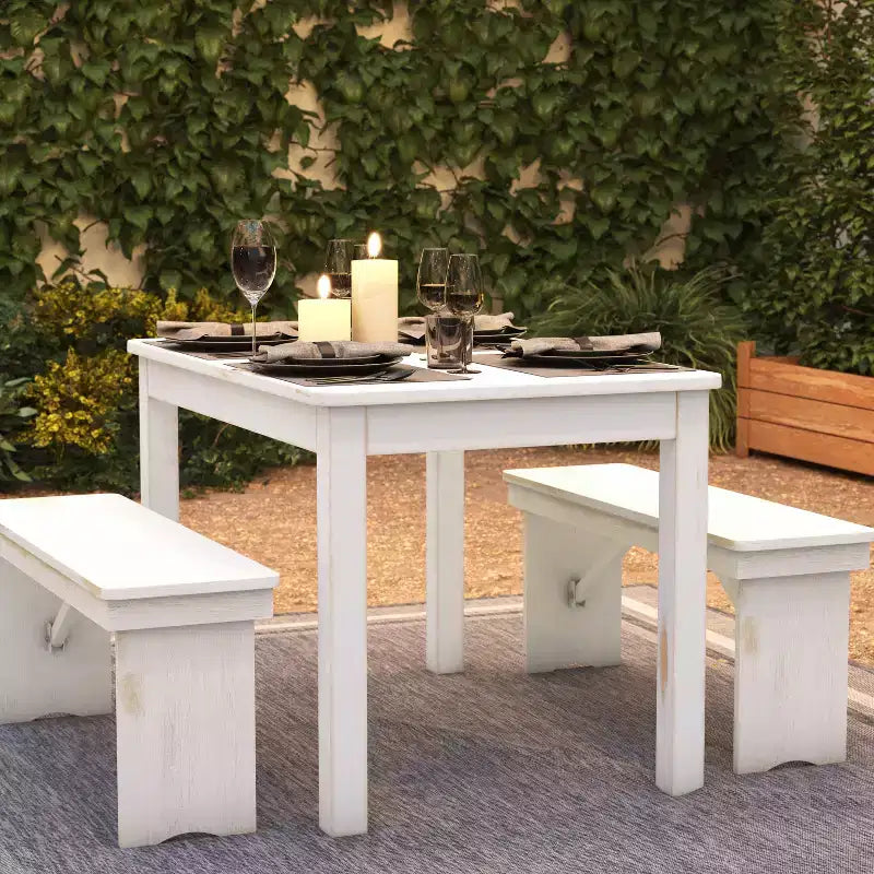 Flash Furniture 46 x 30 rechteckiger Esstisch aus massiver Kiefer im Landhausstil