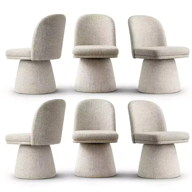 6er-Set moderne, armlose 360-Grad-Drehstühle mit Sockelgestell, elegante Akzentstühle für Küche, Esszimmer oder Büro – Panipeachy