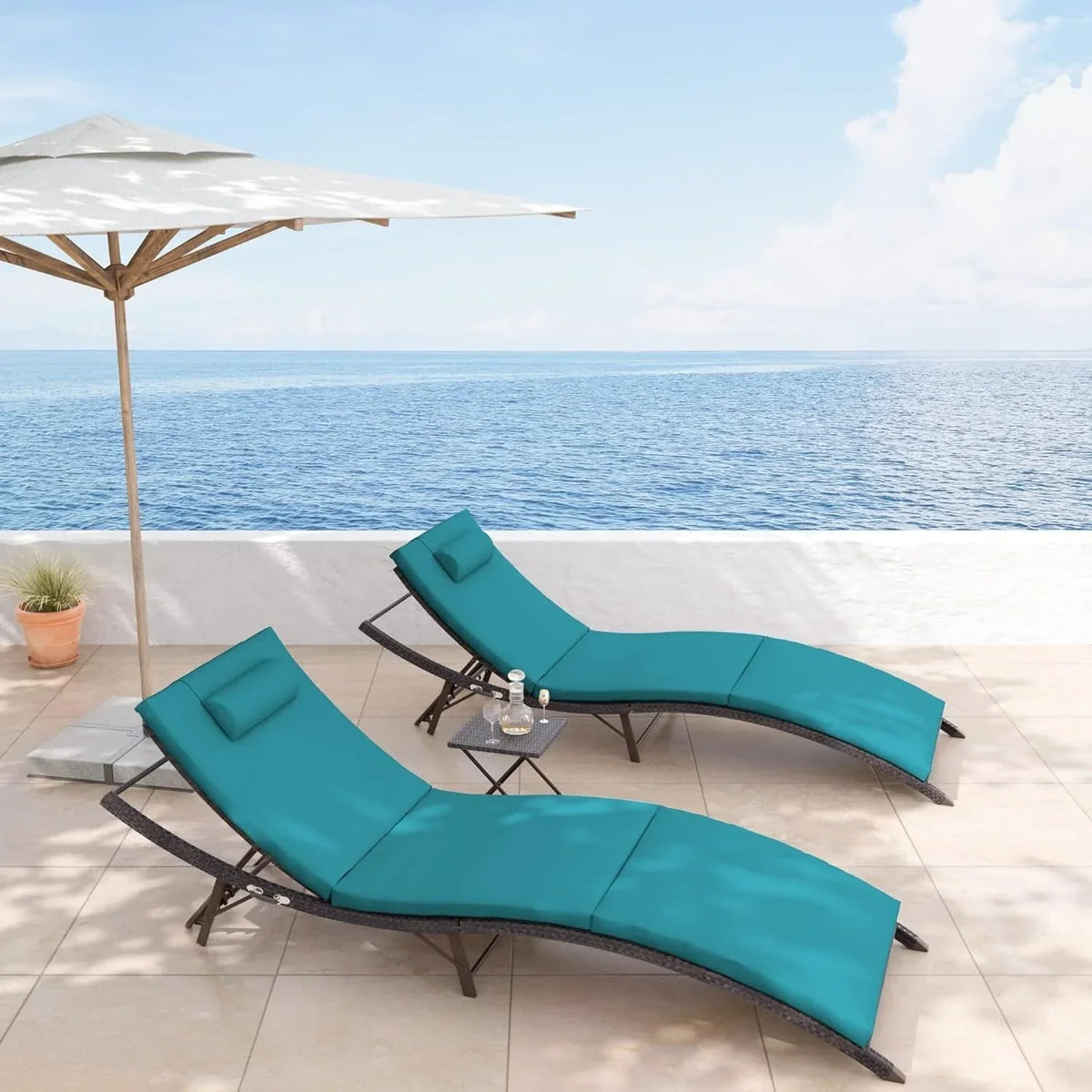 Kullavik 3-teiliges Outdoor-Loungemöbel-Set
