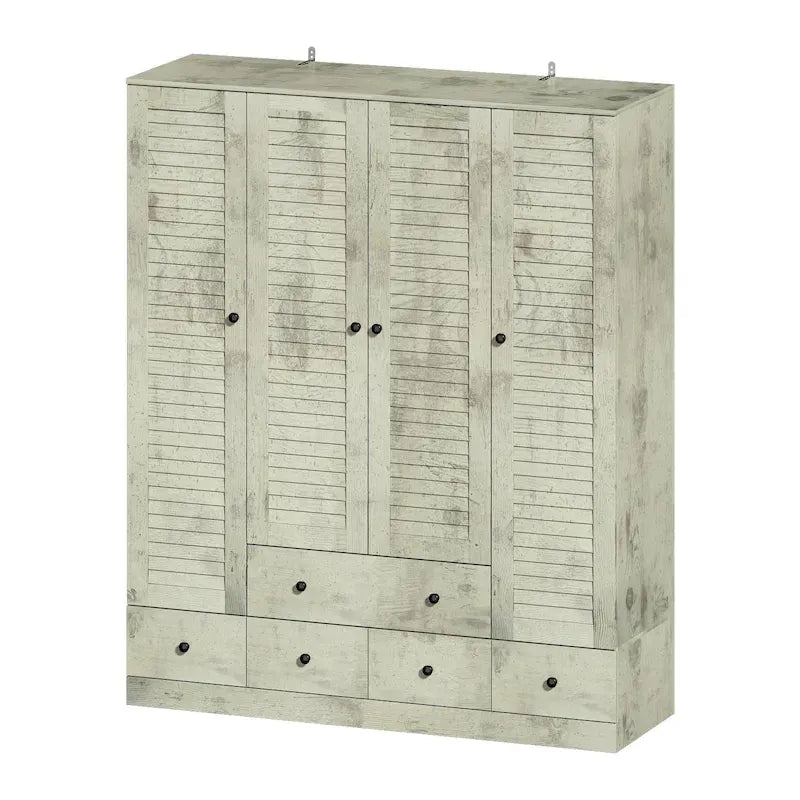 Kleiderschrank Hochschrank Schrank 59B Großer Freistehender Kleiderschrank Weiß