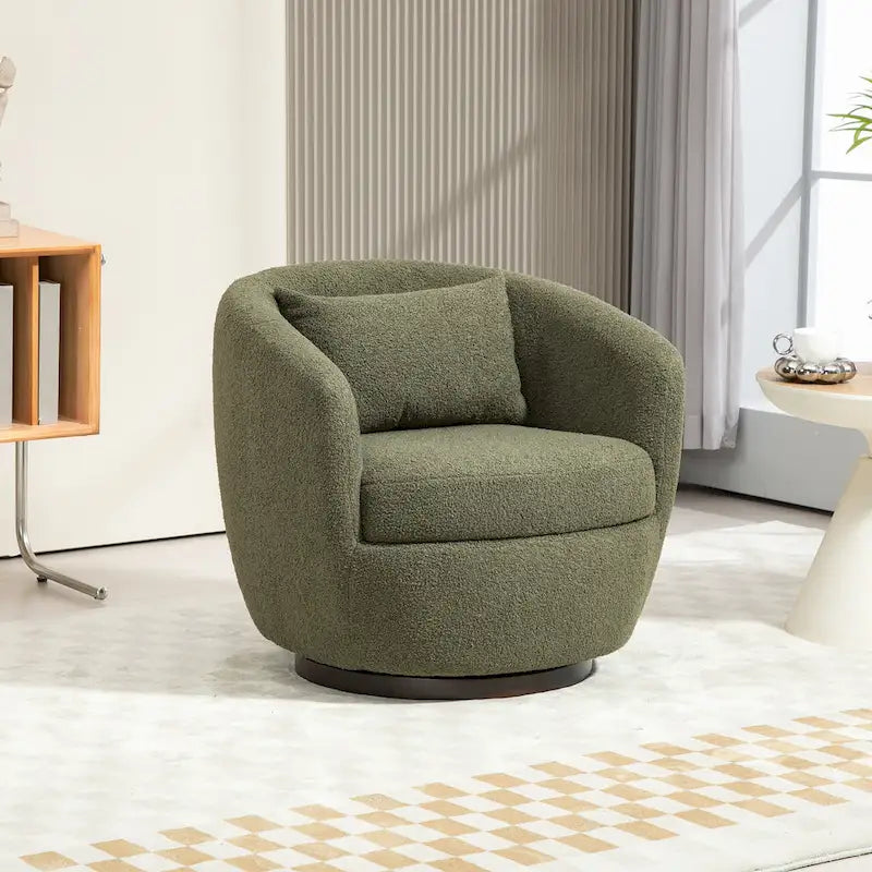Gepolsterter drehbarer Fauteuil mit Stauraum, moderner Wohnzimmer-Sessel für Schlafzimmer/Büro/Lesebereiche