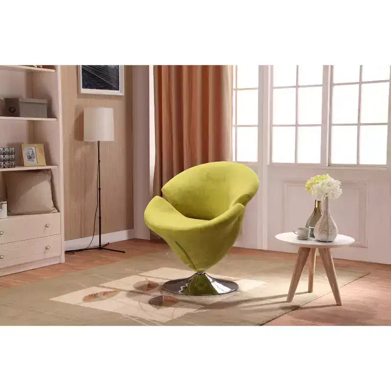 Manhattan Comfort 4er-Set Tulpen-Drehstuhl Orange/Gelb: Samtbezug, keine Montage erforderlich