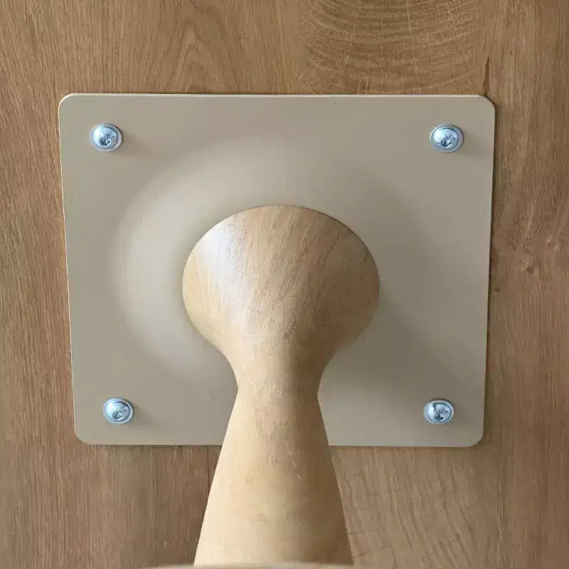 Moderner runder Esstisch mit Säulenfuß und Holzmaserung, kleiner Küchentisch, Couchtisch für Wohnung, Esszimmer & Wohnbereich-Panipeachy