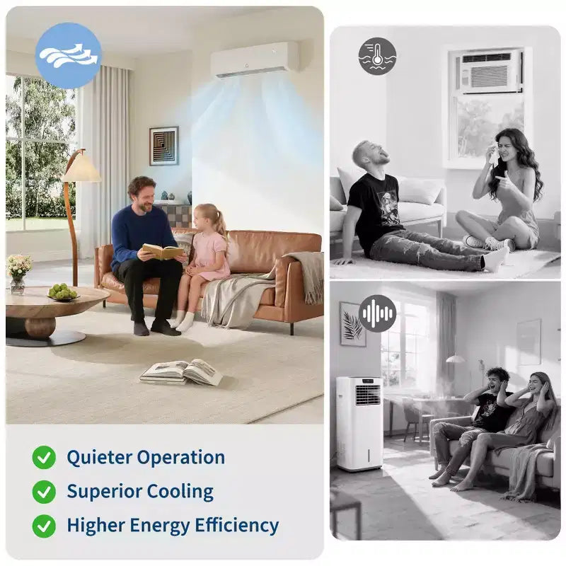 Extrem leise 42 dB | 12000 BTU 19 SEER Kanallose Mini-Split Klimaanlage mit Wärmepumpe | 3-in-1 Kühlen, Heizen & Entfeuchten | 230V Weißes Inverter-AC-System