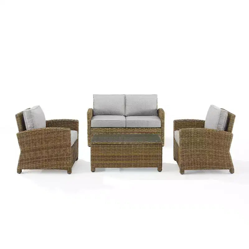Bradenton 4-teiliges Outdoor Lounge-Set aus Korbgeflecht – Crosley