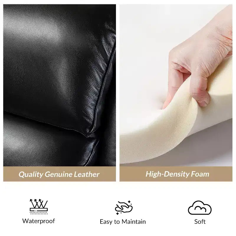 2er-Set Elisabete Modern Wingback Echtleder-Liegesessel mit Vintage-Nagelkopfleiste für Wohn- und Schlafzimmer | ART OF LIVING DESIGNS