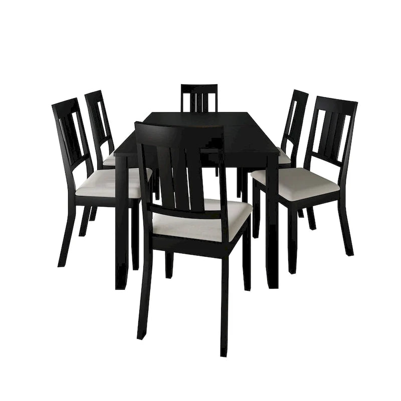 CraftPorch Classic 7-teiliges Esszimmerset aus Holz