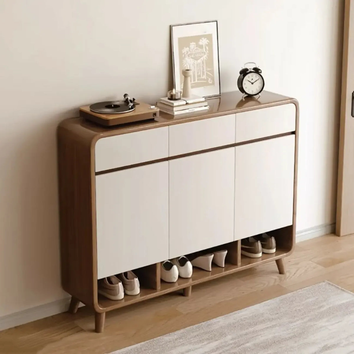 Moderner Holzflur mittlerer Schuhschrank