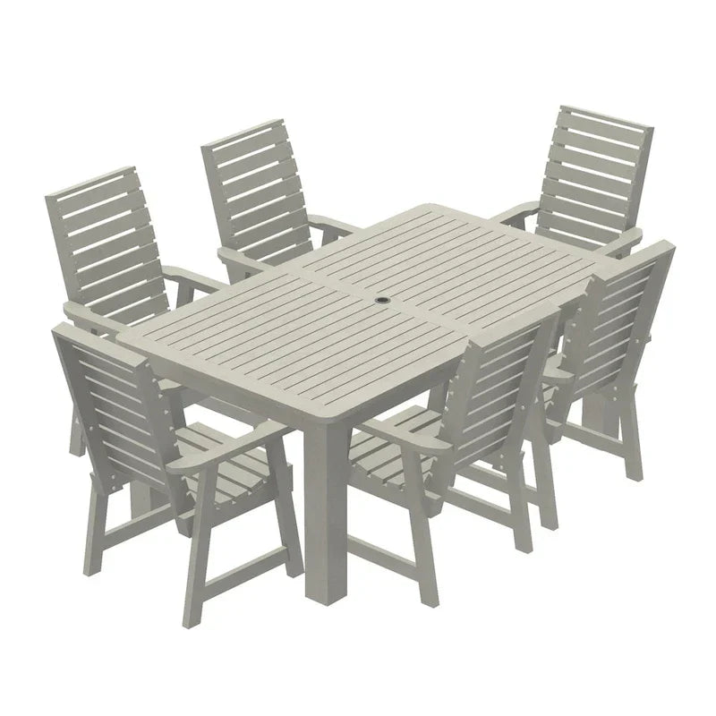 HIGHWOOD PROFESSIONAL 7-teiliges Outdoor-Esszimmer-Set 42x72
