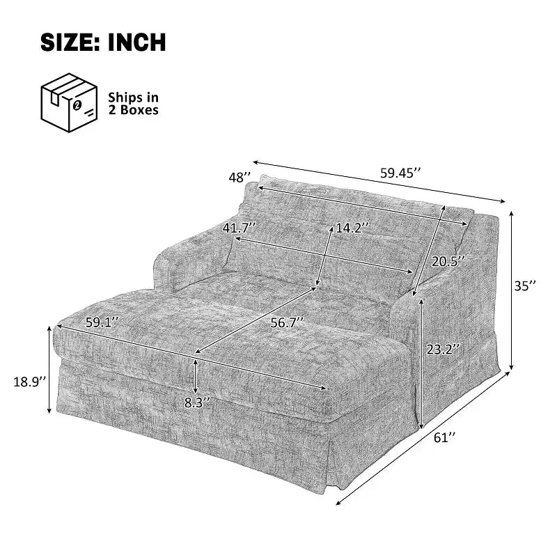 Polibi extra-tiefer Chenille-Schlafsofa-Sessel