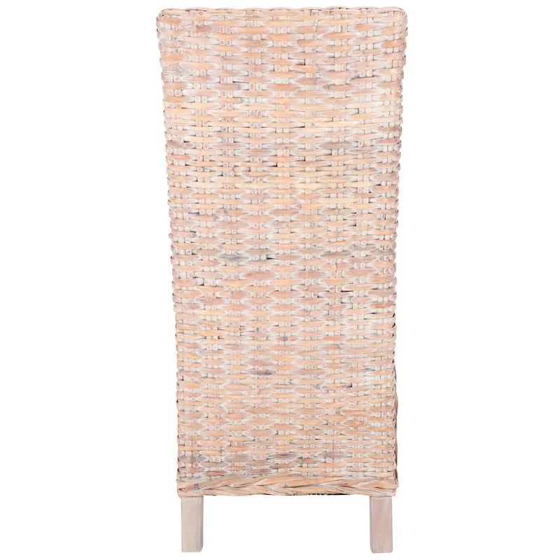 2er-Set Esszimmerstühle aus natürlichem Korbgeflecht 48B x 56T x 104H cm, Boho Coastal Stil