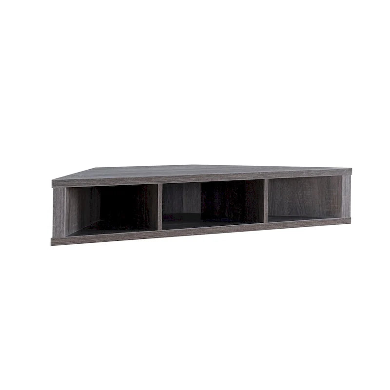47 Eck-TV-Schrank, schwebend, 3 Ablagen, Transitional Style, platzsparende Wandmontage
