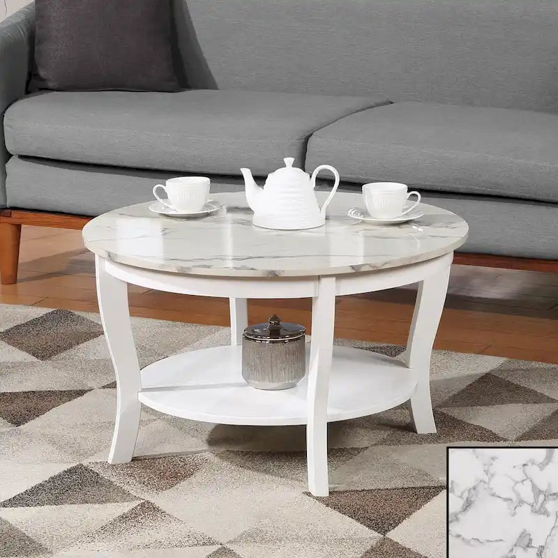 Convenience Concepts American Heritage Runder Couchtisch mit Ablage