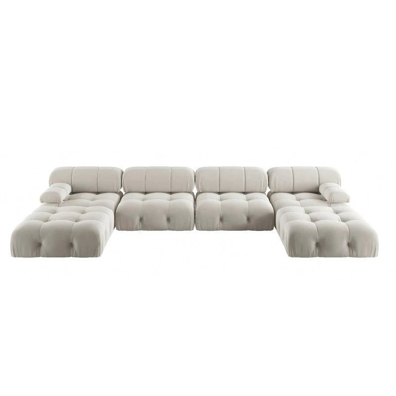 138 Modulares Schlafsofa, U-förmiges, minimalistisches Samtsofa