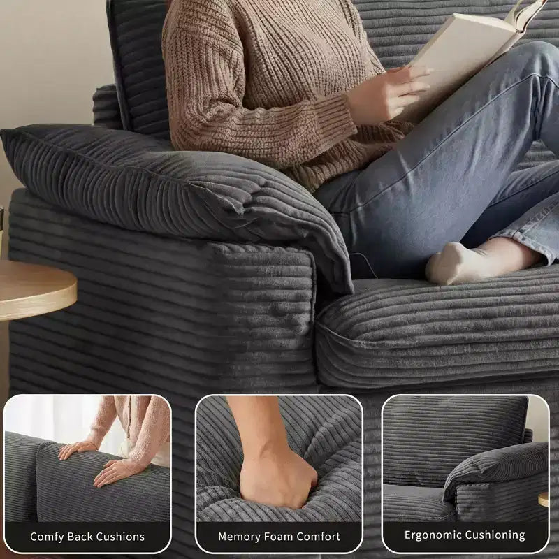 Dyonery 86 Cloud Loveseat Sofa, tiefer Sitz & breite Armlehnenkissen, stabiler Rahmen, atmungsaktives ergonomisches Design