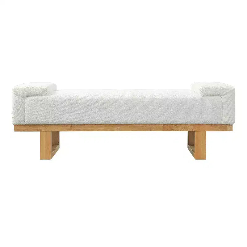 Christopher Knight Home Paulina Moderne Bank aus Kautschukholz mit Bouclé-Polsterung