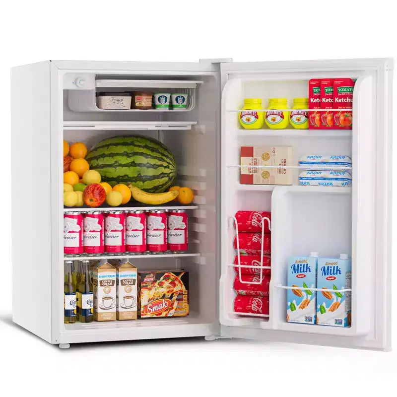 4.5 Cu.Ft Minikühlschrank mit Gefrierfach, Kompakter Kühlschrank mit wechselbarem Türanschlag, verstellbarem Thermostat, energieeffizient, kleiner Kühlschrank