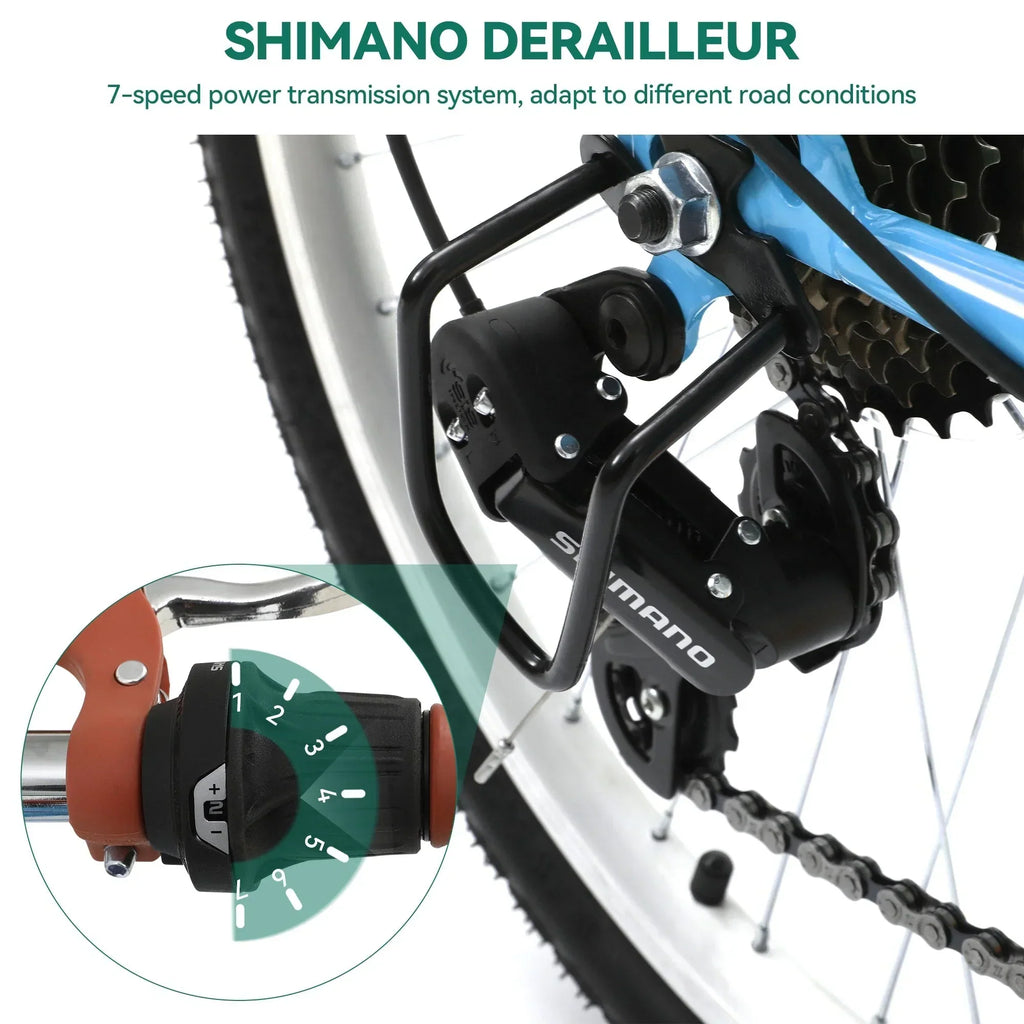 Moasis24/26 7-Gang Cruiser Bike, verstellbares Tiefeinsteigerfahrrad, Pendlerfahrrad, Fahrrad