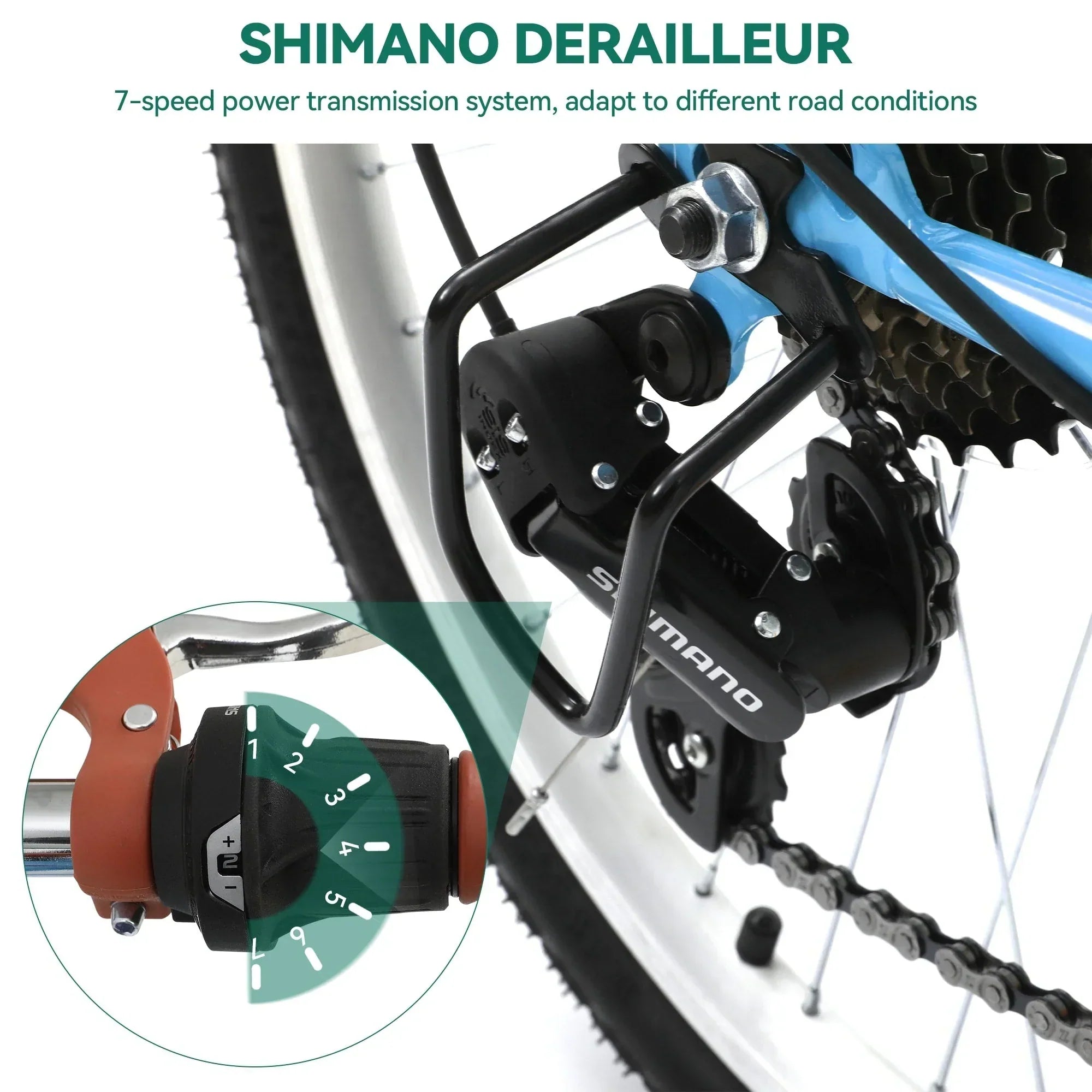 Moasis24/26 7-Gang Cruiser Bike, verstellbares Tiefeinsteigerfahrrad, Pendlerfahrrad, Fahrrad