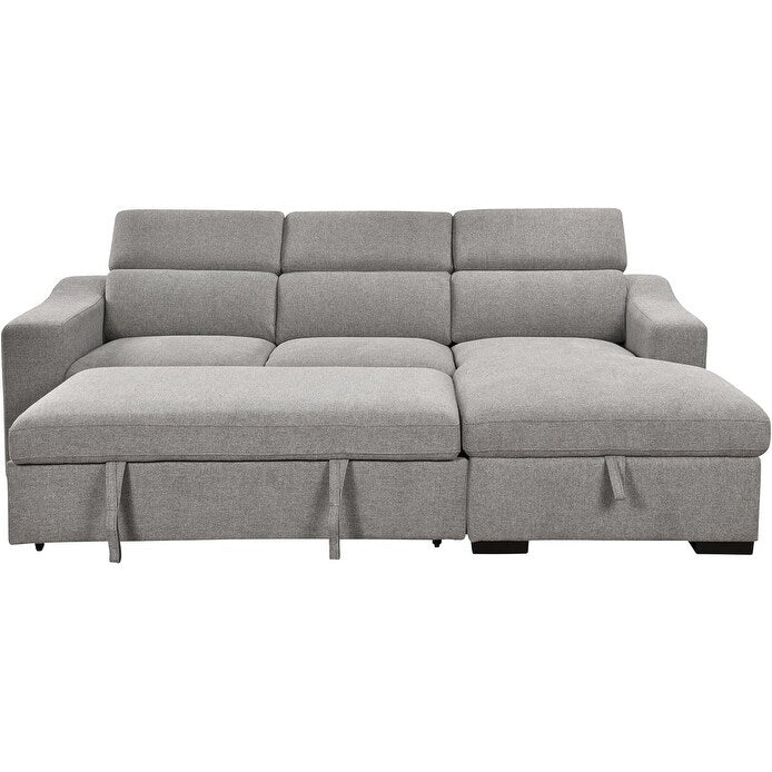 Roomfitters 103 Verwandlungs-Ecksofa mit Stauraum-Recamiere, verstellbaren Kopfstützen, L-förmiges Schlafsofa
