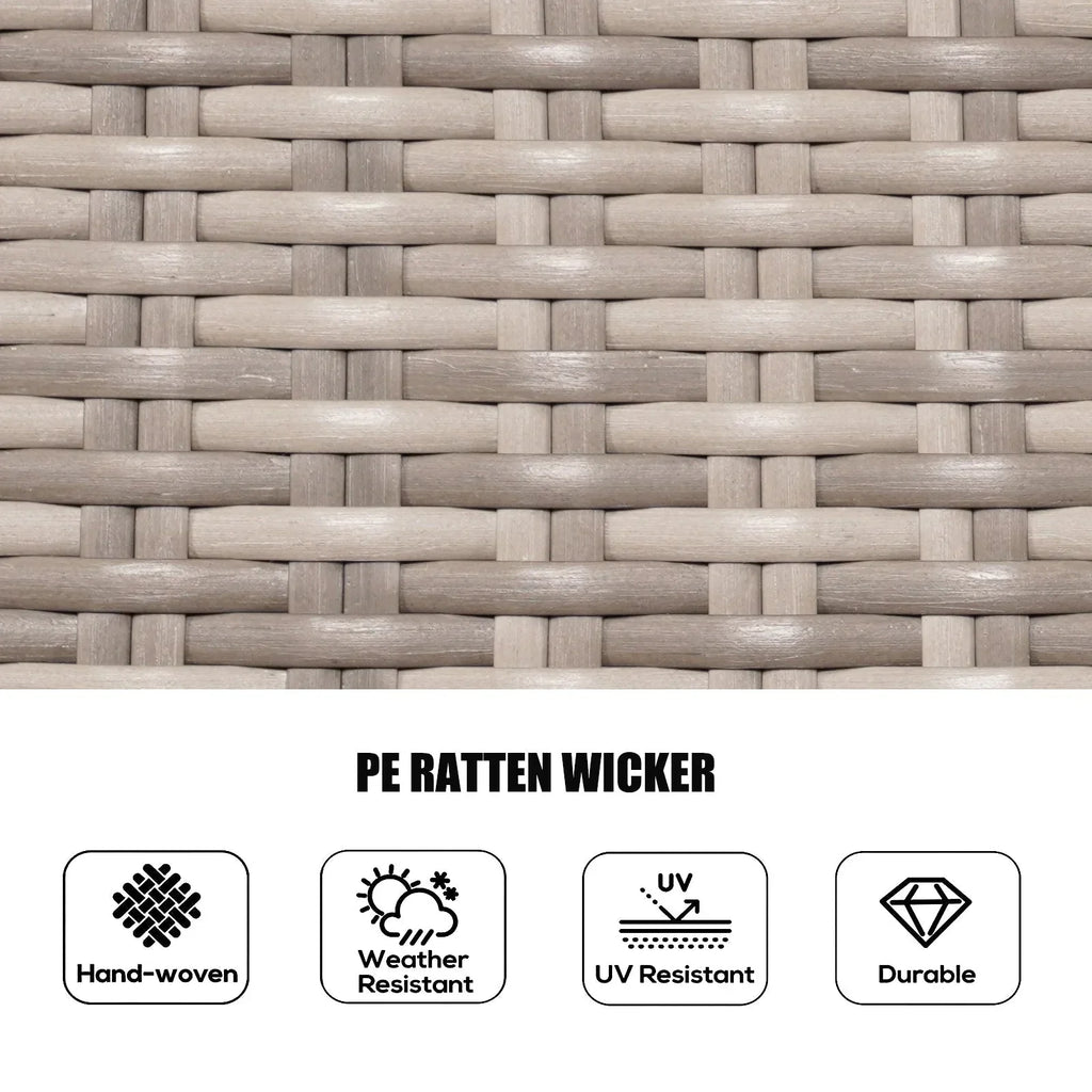7-teiliges Garten-Essgruppe aus Rattan mit runden Kissen von Moda Furnishings