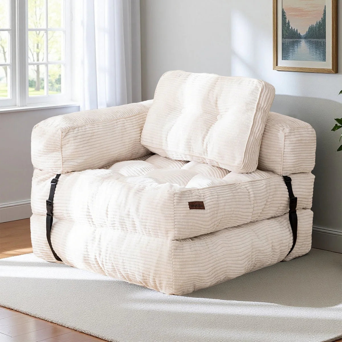 Klappbares Schlafsofa, L-förmiges Bodensofa